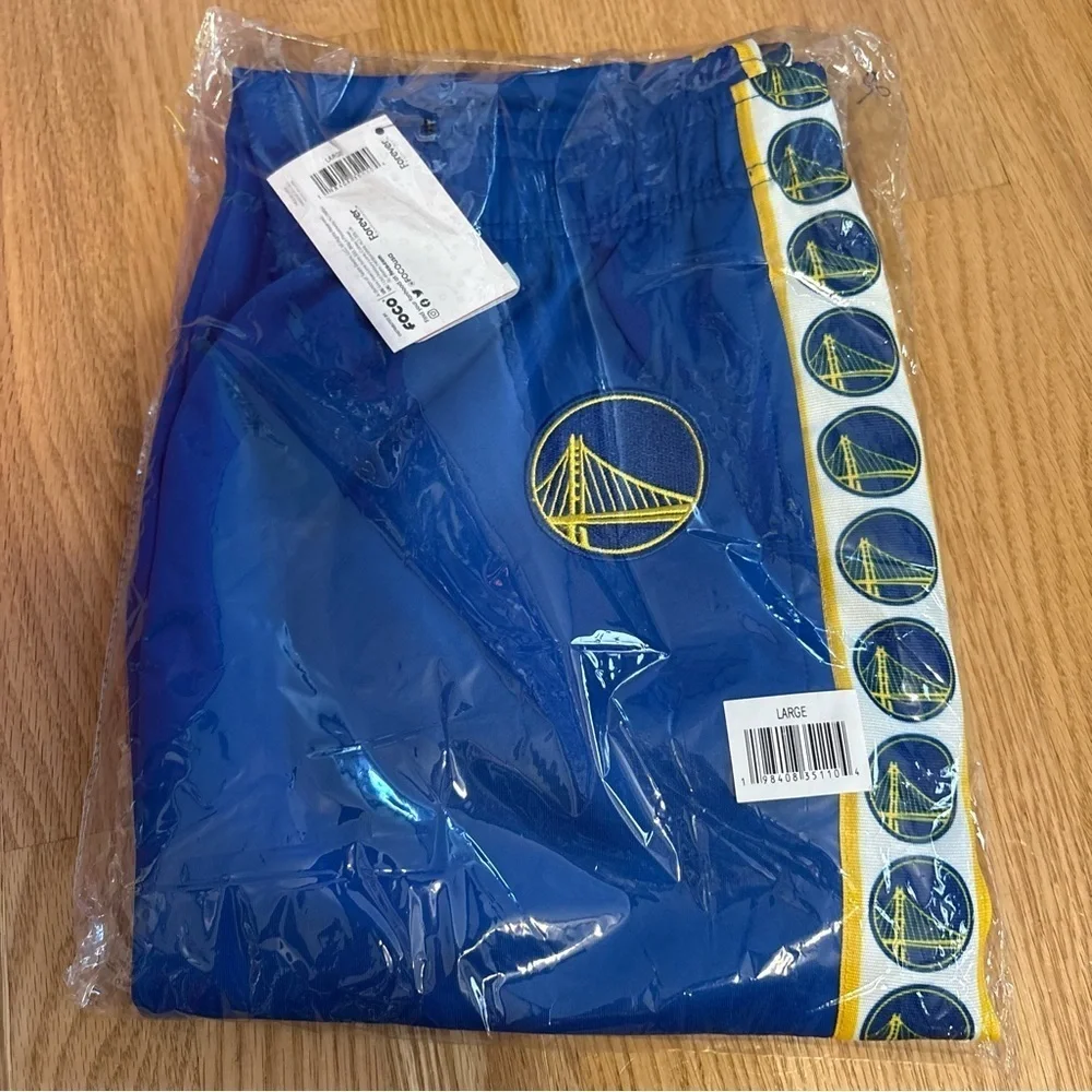 Golden State Warriors Blue Track Pants NEW Large XL NBA Basketball Blue Yellow